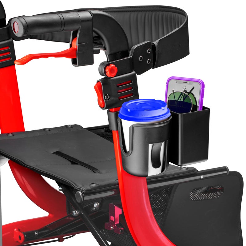 ClipOn Walker Cup Holder with Large Storage Box Only Designed to be Compatible with Drive Medical Nitro Rollator Walkers